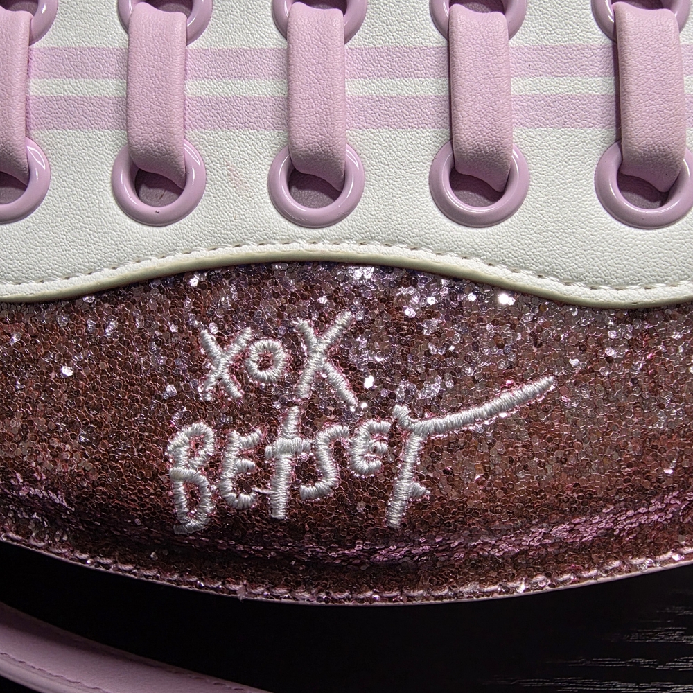 Betsey Johnson Pink Glitter Football Crossbody Bag - Picture 3 of 6